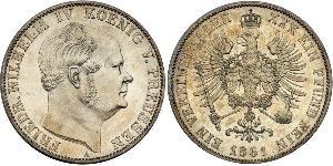 1 Thaler Reino de Prusia (1701-1918) Plata Federico Guillermo IV de Prusia (1795 - 1861)
