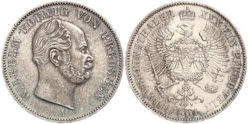 1 Thaler Reino de Prusia (1701-1918) Plata Wilhelm I, German Emperor (1797-1888)
