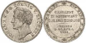 1 Thaler Reino de Sajonia (1806 - 1918) Plata Juan I de Sajonia
