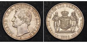 1 Thaler Reino de Sajonia (1806 - 1918) Plata Juan I de Sajonia