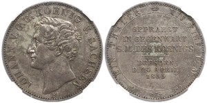 1 Thaler Reino de Sajonia (1806 - 1918) Plata Juan I de Sajonia