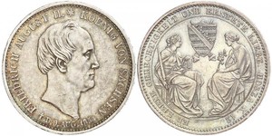 1 Thaler Reino de Sajonia (1806 - 1918) Plata Federico Augusto II de Sajonia