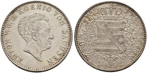 1 Thaler Reino de Sajonia (1806 - 1918) Plata 