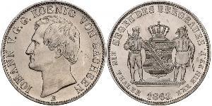 1 Thaler Reino de Sajonia (1806 - 1918) Plata Juan I de Sajonia