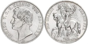 1 Thaler Reino de Sajonia (1806 - 1918) Plata Juan I de Sajonia