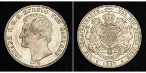 1 Thaler Reino de Sajonia (1806 - 1918) Plata Juan I de Sajonia