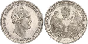 1 Thaler Reino de Sajonia (1806 - 1918) Plata Federico Augusto II de Sajonia