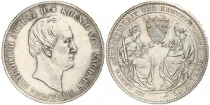 1 Thaler Reino de Sajonia (1806 - 1918) Plata Federico Augusto II de Sajonia