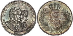 1 Thaler Reino de Sajonia (1806 - 1918) Plata Juan I de Sajonia