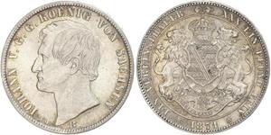 1 Thaler Reino de Sajonia (1806 - 1918) Plata Juan I de Sajonia