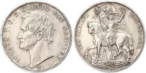 1 Thaler Reino de Sajonia (1806 - 1918) Plata Juan I de Sajonia