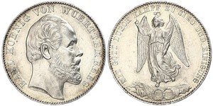 1 Thaler Reino de Wurtemberg (1806-1918) Plata Carlos I de Wurtemberg