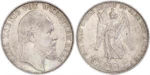 1 Thaler Reino de Wurtemberg (1806-1918) Plata Carlos I de Wurtemberg