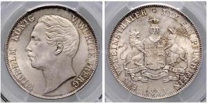 1 Thaler Reino de Wurtemberg (1806-1918) Plata Guillermo I de Wurtemberg