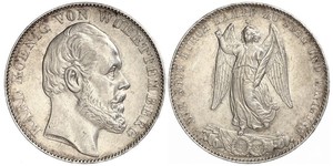 1 Thaler Reino de Wurtemberg (1806-1918) Plata Carlos I de Wurtemberg