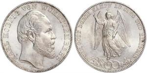 1 Thaler Reino de Wurtemberg (1806-1918) Plata Carlos I de Wurtemberg