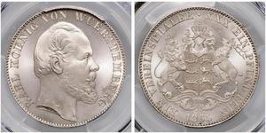 1 Thaler Reino de Wurtemberg (1806-1918) Plata Carlos I de Wurtemberg