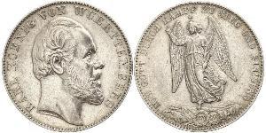 1 Thaler Reino de Wurtemberg (1806-1918) Plata Carlos I de Wurtemberg