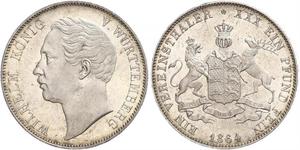 1 Thaler Reino de Wurtemberg (1806-1918) Plata Guillermo I de Wurtemberg