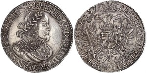 1 Thaler Sacro Imperio Romano (962-1806) Plata Ferdinand III, Holy Roman Emperor (1608-1657)