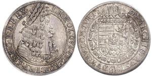 1 Thaler Sacro Imperio Romano (962-1806) Plata Leopoldo I de Habsburgo(1640-1705)