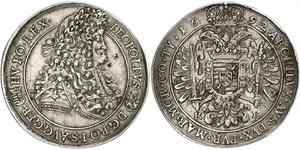 1 Thaler Hungría / Sacro Imperio Romano (962-1806) Plata Leopoldo I de Habsburgo(1640-1705)