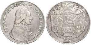 1 Thaler Salzburgo (1328 - 1803) / Austria Plata Hieronymus von Colloredo (1732 - 1812)