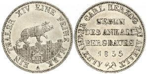 1 Thaler Anhalt-Bernburg (1603 - 1863) Silber Alexander Carl ,Anhalt-Bernburg (1805 – 1863)