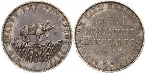 1 Thaler Anhalt-Bernburg (1603 - 1863) Silber Alexander Carl ,Anhalt-Bernburg (1805 – 1863)