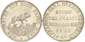 1 Thaler Anhalt-Bernburg (1603 - 1863) Silber Alexander Carl ,Anhalt-Bernburg (1805 – 1863)