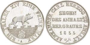 1 Thaler Anhalt-Bernburg (1603 - 1863) Silber Alexander Carl ,Anhalt-Bernburg (1805 – 1863)