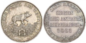 1 Thaler Anhalt-Bernburg (1603 - 1863) Silber Alexander Carl ,Anhalt-Bernburg (1805 – 1863)
