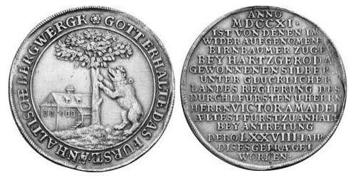 1 Thaler Anhalt-Bernburg (1603 - 1863) Silber Viktor I. Amadeus,Anhalt-Bernburg(1634 – 1718)