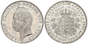 1 Thaler Anhalt-Dessau (1603 -1863) / Anhalt (1806 - 1918) Silber Leopold IV. Friedrich (Anhalt-Dessau)(1794 – 1871)