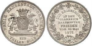 1 Thaler Freie Hansestadt Bremen Silber 