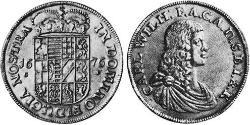 1 Thaler Fürstentum Anhalt-Zerbst  (1544 - 1796) Silber Karl Wilhelm (Anhalt-Zerbst)(1652 – 1718)