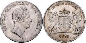 1 Thaler Grand Duchy of Baden (1806-1918) Silber Leopold (Baden)(1790 – 1852)