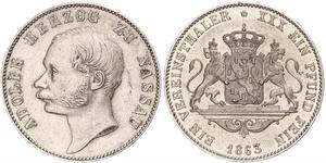 1 Thaler Herzogtum Nassau (1806 - 1866) Silber Adolph (Luxemburg)