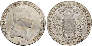 1 Thaler Kaisertum Österreich (1804-1867) Silber Francis II, Holy Roman Emperor (1768 - 1835)