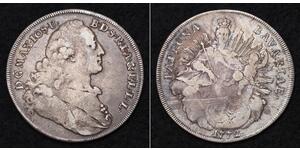 1 Thaler Kurfürstentum Bayern (1623 - 1806) Silber Maximilian III. Joseph (Bayern)(1727 – 1777)