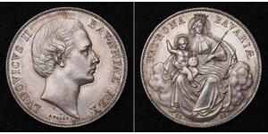 1 Thaler Königreich Bayern (1806 - 1918) Silber Ludwig II. (Bayern)(1845 – 1886)