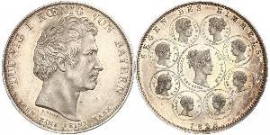 1 Thaler Königreich Bayern (1806 - 1918) Silber Ludwig I. (Bayern)(1786 – 1868)