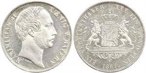 1 Thaler Königreich Bayern (1806 - 1918) Silber Maximilian II. Joseph (Bayern)(1811 - 1864)
