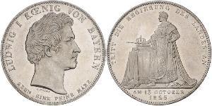 1 Thaler Königreich Bayern (1806 - 1918) Silber Ludwig I. (Bayern)(1786 – 1868)