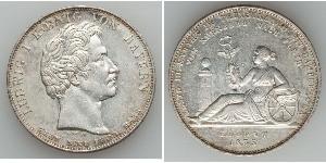 1 Thaler Königreich Bayern (1806 - 1918) Silber Ludwig I. (Bayern)(1786 – 1868)