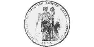 1 Thaler Königreich Bayern (1806 - 1918) Silber Ludwig I. (Bayern)(1786 – 1868)