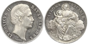 1 Thaler Königreich Bayern (1806 - 1918) Silber Ludwig II. (Bayern)(1845 – 1886)