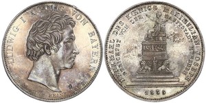 1 Thaler Königreich Bayern (1806 - 1918) Silber Ludwig I. (Bayern)(1786 – 1868)