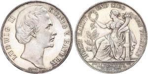 1 Thaler Königreich Bayern (1806 - 1918) Silber Ludwig II. (Bayern)(1845 – 1886)