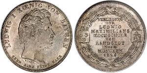 1 Thaler Königreich Bayern (1806 - 1918) Silber Ludwig I. (Bayern)(1786 – 1868)